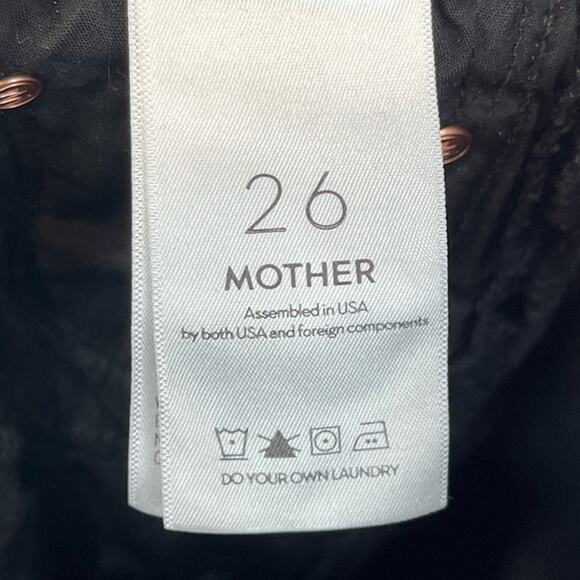 MOTHER  Size 26 High Waisted Looker Ankle Fray Jeans Guilty Glitter Racer Black - Picture 10 of 11